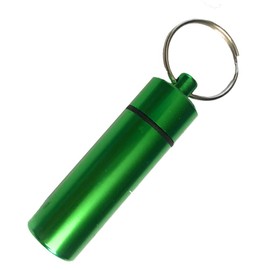 Storage Box Waterproof Aluminium Pill Box Dispenser Dispenser Dispenser Fashion Steel Bottle Silver Plated Trendy Removable Keyring (Green)