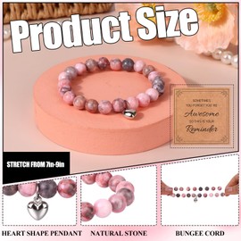 ULELE 12 Pcs Employee Appreciation Bracelets Gifts, Stretch Bracelet with Inspirational Cards for Christmas Office Coworker Birthday Valentine's Day Gift Bulk