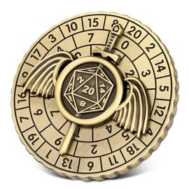 DND Wheel Cube Spinner, 7-in-1 Fighter Swords Metallic D&D Dice, Fighter Swords Roulette Dice Spinner for DND Dice Set, D&D Gifts with Box, Role Playing Board Game Accessories, Bronze