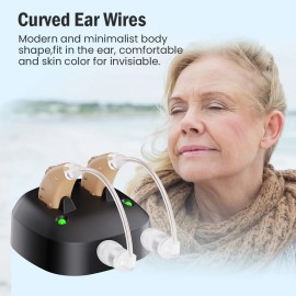 JINGHAO Rechargeable Hearing Amplifier – 18H Battery, Noise Reduction & Comfort