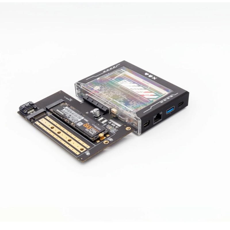 Dual M.2 PCIe Adapter for SATA (B Key) and NVMe