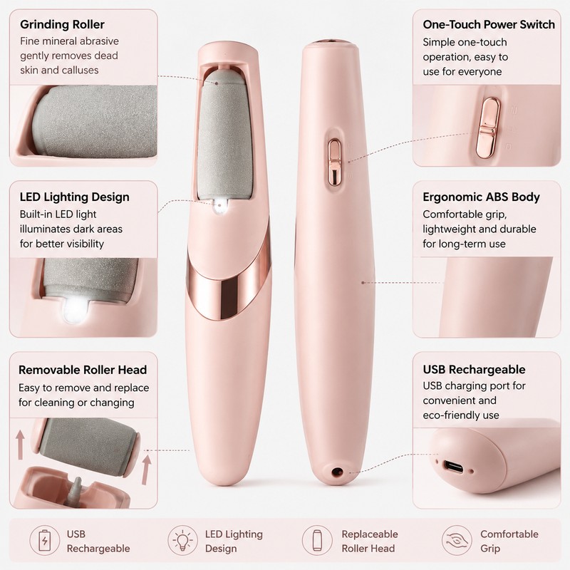 Electric Foot File for Smooth Feet – USB Rechargeable Callus