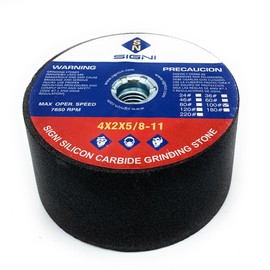 SIGNI 4 inch Silicon Carbide Grinding Stone with 5/8 Arbor for Grinding Masonry (100 Grit)