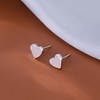 Reffeer Solid 925 Sterling Silver Small Heart Stud Earrings for