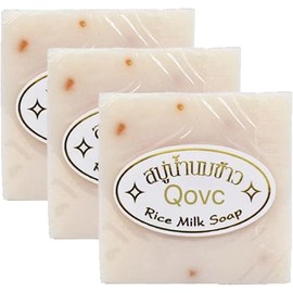 Jabón Artesanal de Leche de Arroz Tailandés, Aclarador Natural, Limpiador de Poros Hidratante Suave para Cara, Cuerpo y Manos,65g (3PCS)