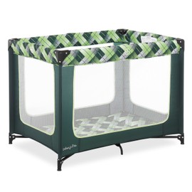 Dream On Me Zoom Portable Playard in Green, Lightweight, Packable and Easy Setup Baby Playard, Breathable Mesh Sides and Soft Fabric - Comes with a Removable Padded Mat