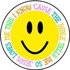 144 Smile Jesus Loves You 30mm School Christian Reward Stickers, Church