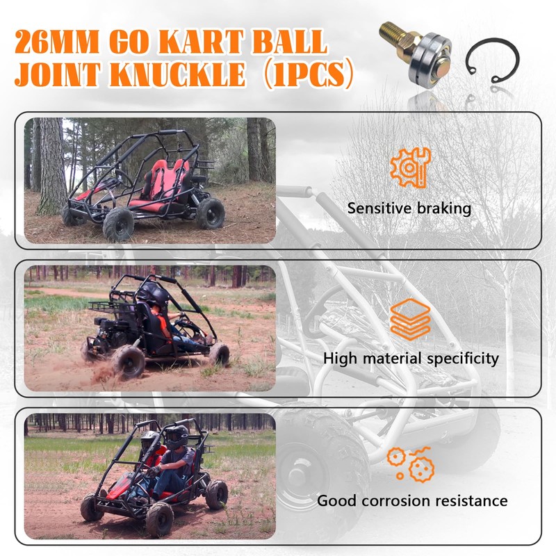 M10 26mm Ball Joint Knuckle fit for Coleman KT196 196cc