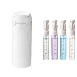 4-in-1 Travel Dispenser Bottle, TSA Approved Leak Proof Refillable Travel Toiletry Containers for Lotion & Cream, 4 Pack 30ml Trip Kit with Labels, Portable for Business Trip & Daily Use (White)