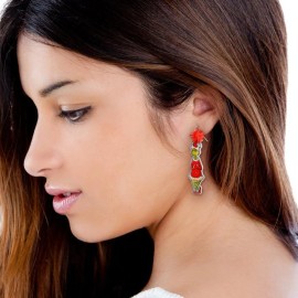 Dr. Seuss NWT - Dr. Seuss' The Grinch Santa Pom-Pom Earrings, 1 Pair