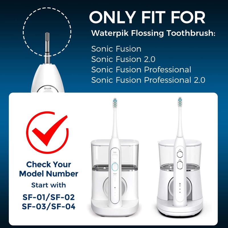 FitMount 6 Pack Toothbrush Replacement Heads Compatible with WaterPik Sonic