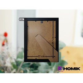 HOMIK A4 Picture Frames | A4 Frame with Acrylic Safety Glass A4 Photo Frame with Mount - Home Décor Photo Frame | Ideal For Gifting and Wall Hanging