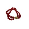 Natural Ruby Gemstone Round 2 Row Beaded Bracelet