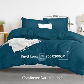 Utopia Bedding Utopia Bedding Duvet Cover Double - Soft Microfibre Polyester Duvet Cover with Pillow cases - Bedding Quilt Cover Set (Denim Blue)