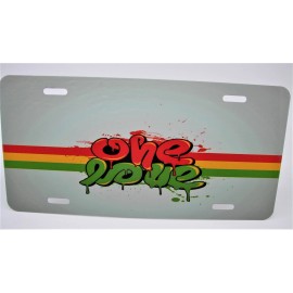 DIGIART INTERNATIONAL ONE LOVE BOB MARLEY METAL CAR NOVELTY LICENSE PLATE PEACE ONE WORLD AUTO TAG