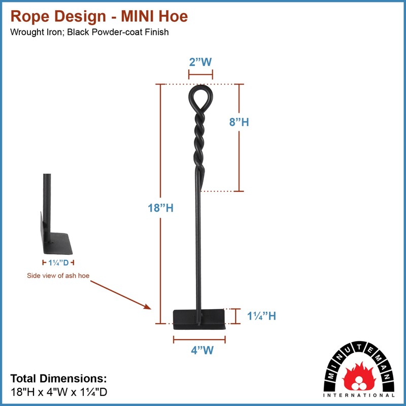 Minuteman International Rope Design Mini Hoe, Black