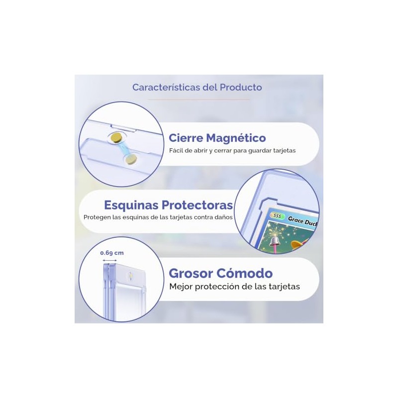 Portatarjetas magnéticas de 50 unidades para tarjetas comerciales, protectores de