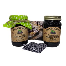 The Dutch Kettle Elderberry Jelly 2/19 Oz Jars with Fabric Toppers