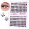 SLSXNL Natural Lash Clusters Wispy Clear Band Cluster Eyelash Extensions
