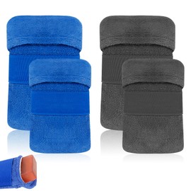 DODAMOUR 4 PCS Cotton Soap Bags, Soap Saver Pouch for Use in Shower, Soap Foaming Scrubber, Shower Bar Soap Pouch Scrubber for Men and Women (Blue & Grey)