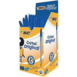 FINCHLEY Bic Cristal Ballpoint Pen Medium Blue (Pack of 50) 837360 PEN FREE