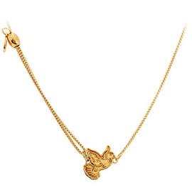 Alex and Ani Women's Pull Chain Necklace Dove, 14kt Gold Plated