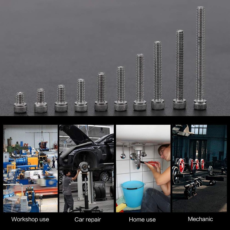 Boxwizard Inch Screws Assortment 150 Pieces 9 Sizes Hex Socket