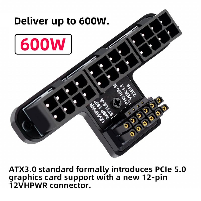 xiwai ATX3.0 GPU PCI-E 5.0 Plug, 90 Degree Down 12V