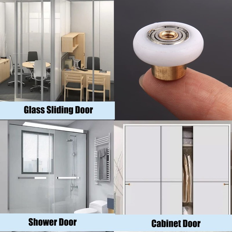 LWCUSNJ 6 pcs Shower Door Rollers Wheels, Bathroom Glass Door