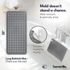 homerella® Bathtub Mat Non Slip 35x16, Incl. Hooks for Drying,