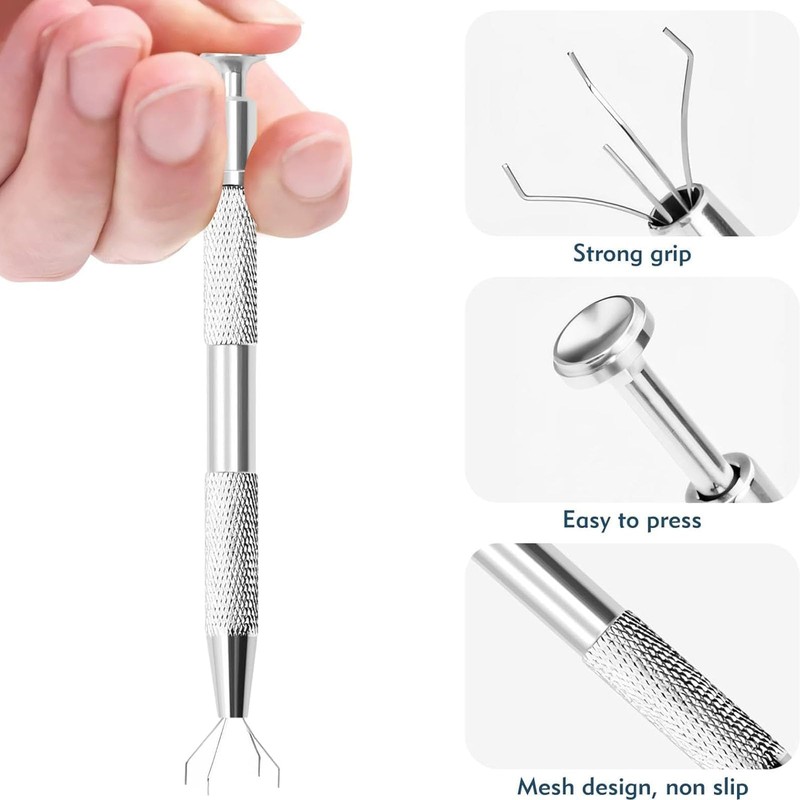 3Pcs Piercing Ball Grabber Tool Set, Piercing Tweezers, Piercing Removal