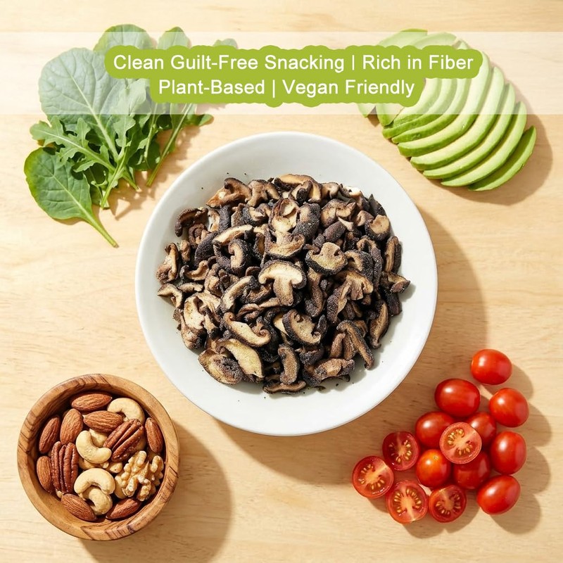 VIGOROUS MOUNTAINS Shiitake Mushroom Snack Chips 6oz Wasabi Flavored