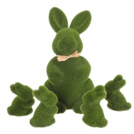 Ciieeo 5-Piece Easter Bunny Decoration Set, Realistic Bunny Figures for Garden and Table for Easter and Spring Parties, Durable and Lightweight Elegant Green