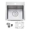 Friho 15x15 Inch Drop in Bar Sink, Top mount Small