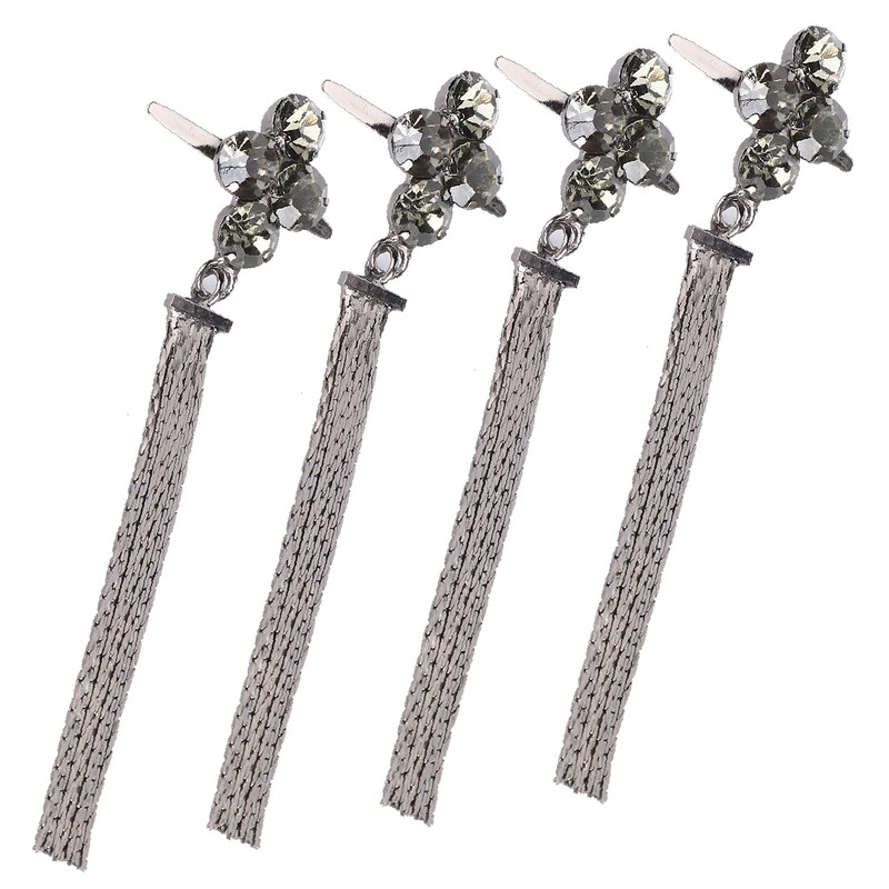 4Pcs Shoe Clips 4 Diamond Tassel Claw Chain Women's Boots