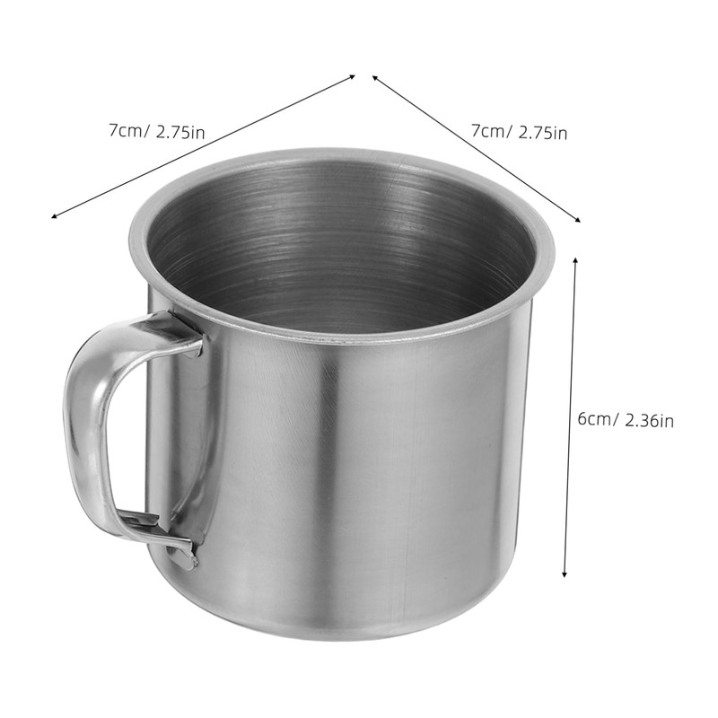 ABOOFAN 6Pcs 190ml Stainless Steel Kids Water Cups Handle Unbreakable