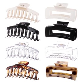 Kavya Pack of 8 Large Hair Clips, Hair Clips for Thick Hair, Non-Slip Hair Clip, Hair Styling Accessories for Women, Girls (10.5 cm) -C