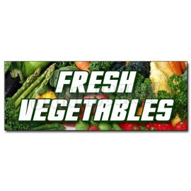 SignMission 12" Fresh Vegetables Decal Sticker Produce Farmer Market Picked Veg Organic
