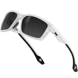 ATTCL Men's Polarized Sport Sunglasses with UV400 Protection for Driving, Fishing, and Outdoor Activities 2238 white Gray