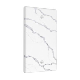 Marble Light Switch Cover Wall Plate Decorative 1 Gang Single Blank Cover Grey for Girls Boys Room Kitchen Farmhouses Bedrooms Bathrooms Standard Size 4.5" x 2.76"