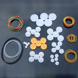 Gosono Pulley Combination Package Wheel Group Rubber Transmission Belt Rubber Band Model Toy Car Accessories For Science Experiments Diy Robots