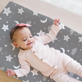 BROLEX Changing Pad Covers for Baby: Boy Girls Ultra Stretchy Soft 2 Pack Rainbow&Stars