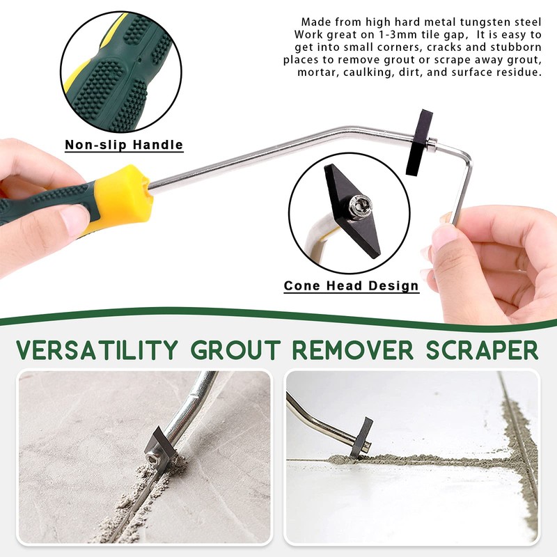 Keadic 22 Pcs Grout Removal Tool Set Contains Grout Saw
