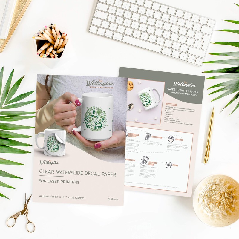 Wellington Waterslide Decal Paper Laser Clear, A4 Water Decal Paper