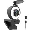 Angetube Webcam 1080p con Anillo de Luz para Streaming: Cámara