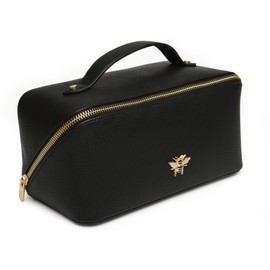 Alice Wheeler Bee Train Case Beauty Concertina Fold Out Organiser (Black)