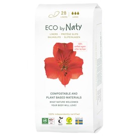 Naty Panty Liners for Women – for Daily use, Thin Discreet with Organic Cotton to Keep You Fresh (28 Count)