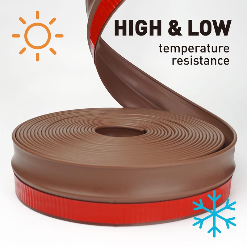 FOSLUOC Garage Door Seal Top and Sides Seal Strip Brown