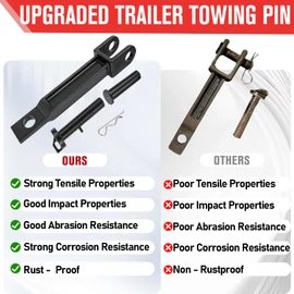 A20-6014 Single Tow Hook with Pull Pin (A65-6008) and Frame Pin (A65-6007), for Peterbilt 579 587 387 386 384, for Kenworth T170 T270 T370 T660 T680 T700 T800 T880 T2000 W900
