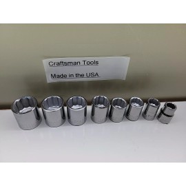 Craftsman 3/8 Dr. Craftsman 8 pc SAE Socket Set USA 3/8" - 13/16"  NEW OLD STOCK  12pt